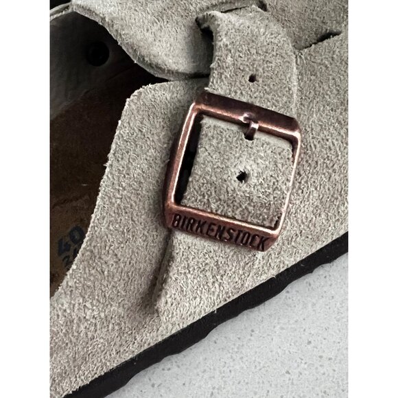 BIRKENSTOCK Boston Soft Footbed taupe suede CLOG slide size 40 - Picture 6 of 7